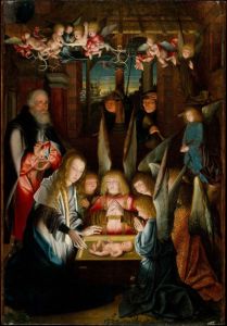 Un dipinto fiammingo del XVI secolo esposto in questi giorni al Met di New York. Si vedono un angioletto e un pastorello affetti dalla sindrome di Down.